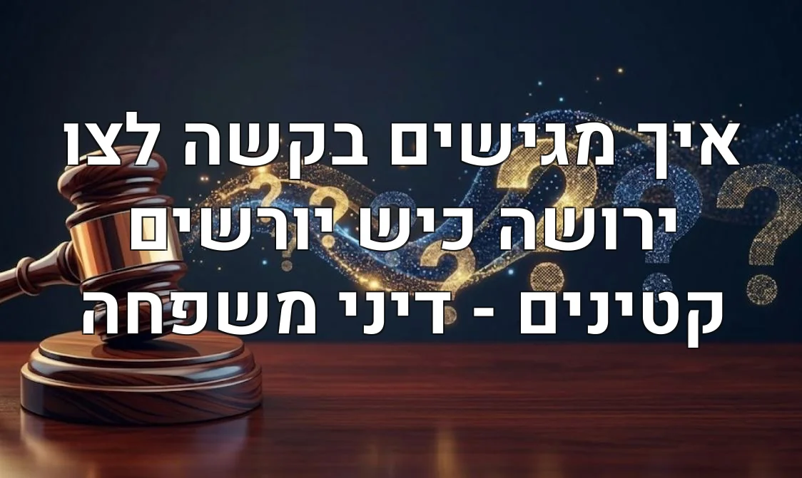 איך מגישים בקשה לצו ירושה כיש יורשים קטינים - דיני משפחה