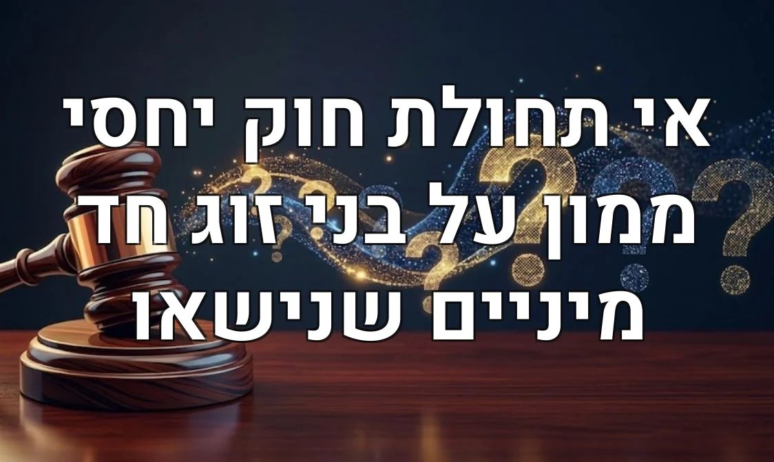 אי תחולת חוק יחסי ממון על בני זוג חד מיניים שנישאו
