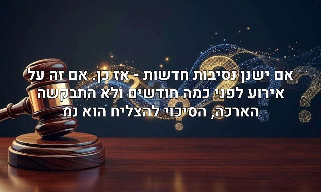 אם ישנן נסיבות חדשות - אז כן. אם זה על אירוע לפני כמה חודשים ולא התבקשה הארכה, הסיכוי להצליח הוא נמ