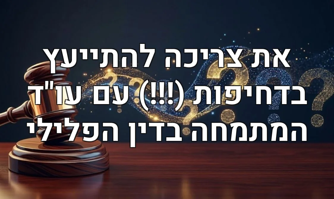 את צריכה להתייעץ בדחיפות (!!!) עם עו"ד המתמחה בדין הפלילי