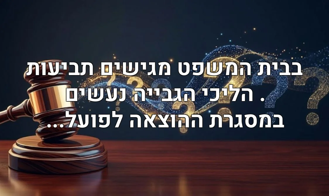 בבית המשפט מגישים תביעות . הליכי הגבייה נעשים במסגרת ההוצאה לפועל...