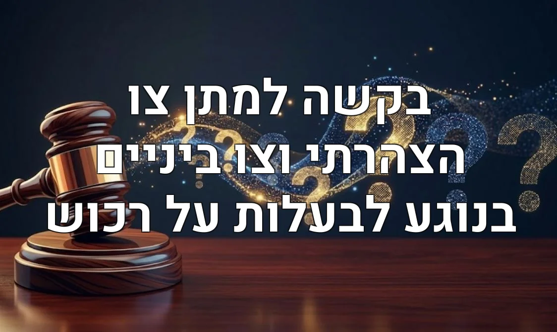 בקשה למתן צו הצהרתי וצו ביניים בנוגע לבעלות על רכוש