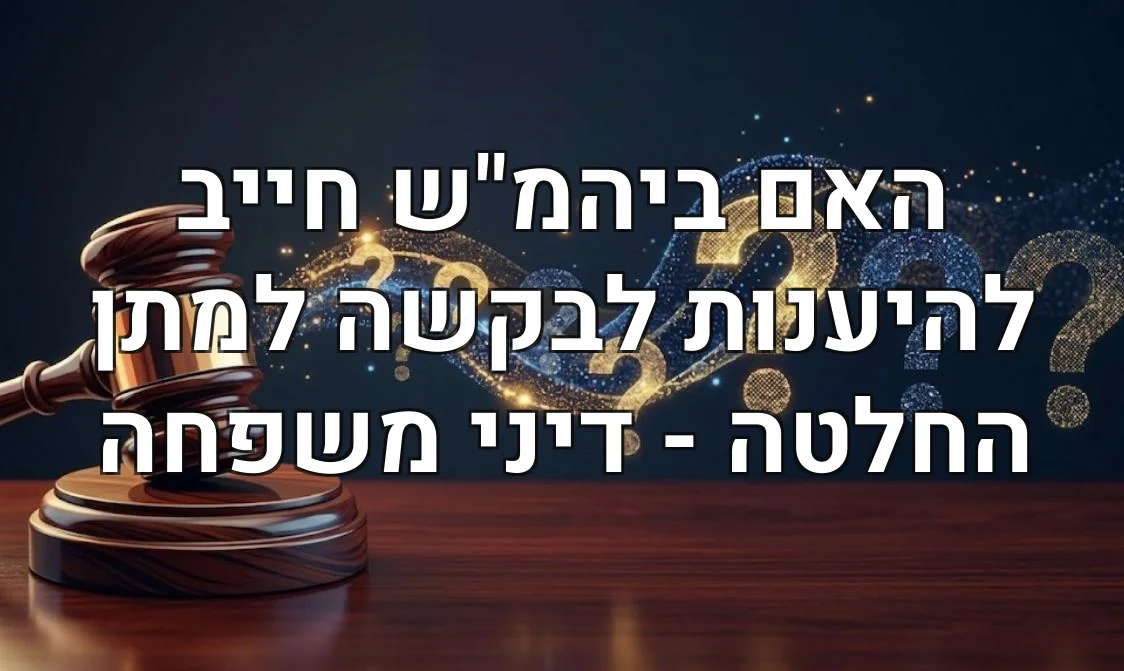 האם ביהמ"ש חייב להיענות לבקשה למתן החלטה - דיני משפחה