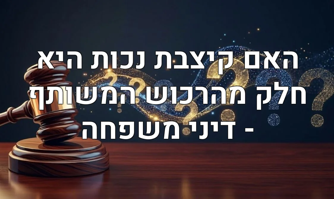 האם קיצבת נכות היא חלק מהרכוש המשותף - דיני משפחה