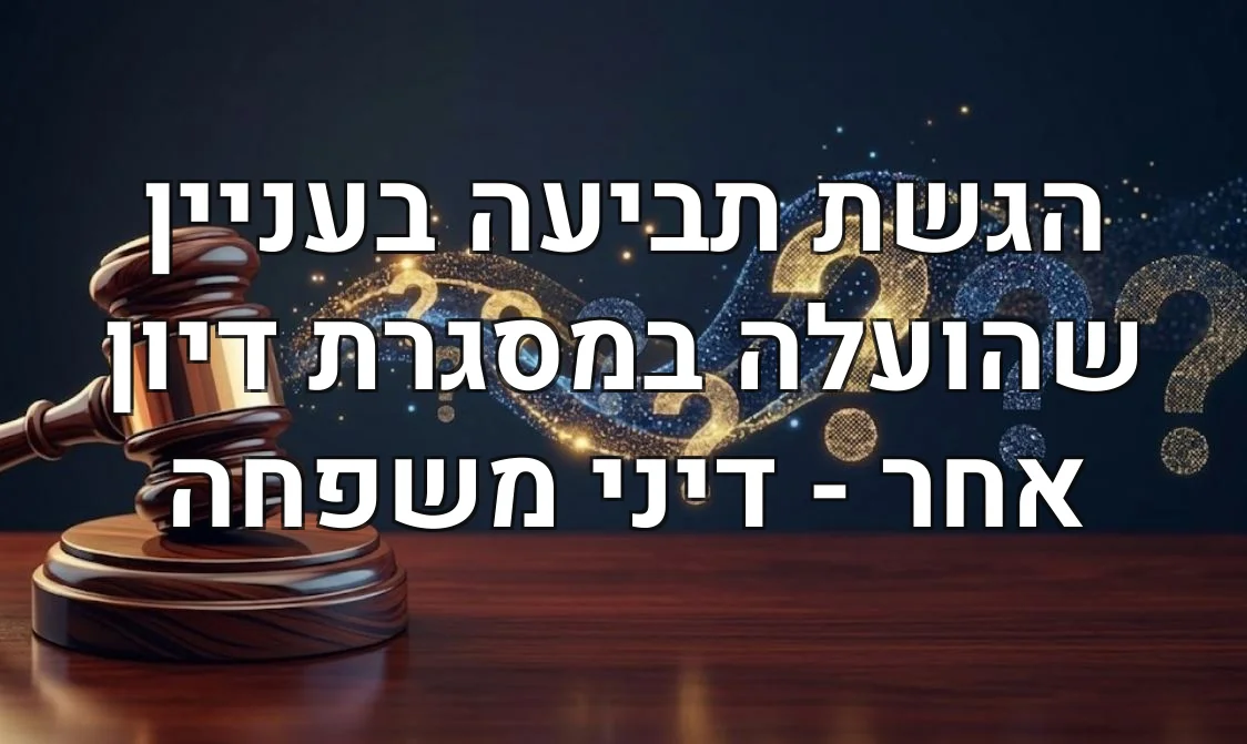הגשת תביעה בעניין שהועלה במסגרת דיון אחר - דיני משפחה