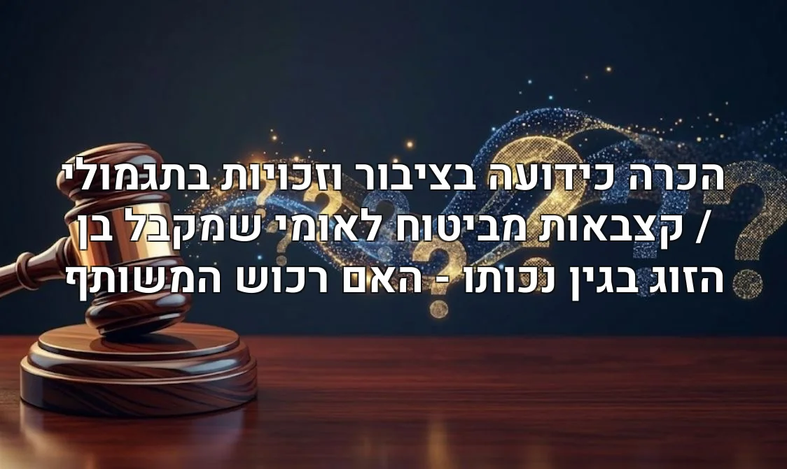 הכרה כידועה בציבור וזכויות בתגמולי / קצבאות מביטוח לאומי שמקבל בן הזוג בגין נכותו - האם רכוש המשותף