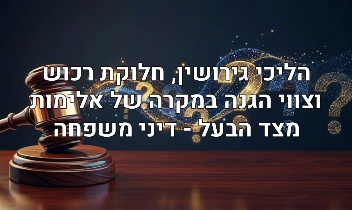 הליכי גירושין, חלוקת רכוש וצווי הגנה במקרה של אלימות מצד הבעל - דיני משפחה