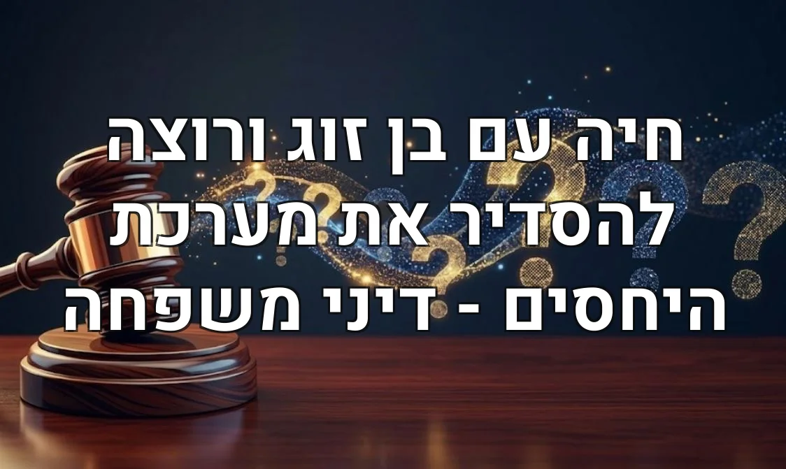 חיה עם בן זוג ורוצה להסדיר את מערכת היחסים - דיני משפחה