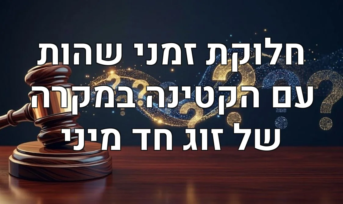 חלוקת זמני שהות עם הקטינה במקרה של זוג חד מיני