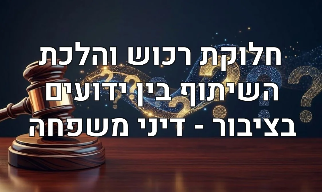 חלוקת רכוש והלכת השיתוף בין ידועים בציבור - דיני משפחה