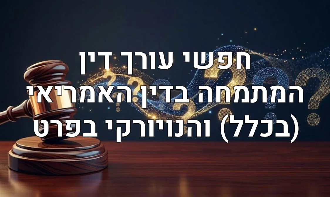 חפשי עורך דין המתמחה בדין האמריאי (בכלל) והנויורקי בפרט
