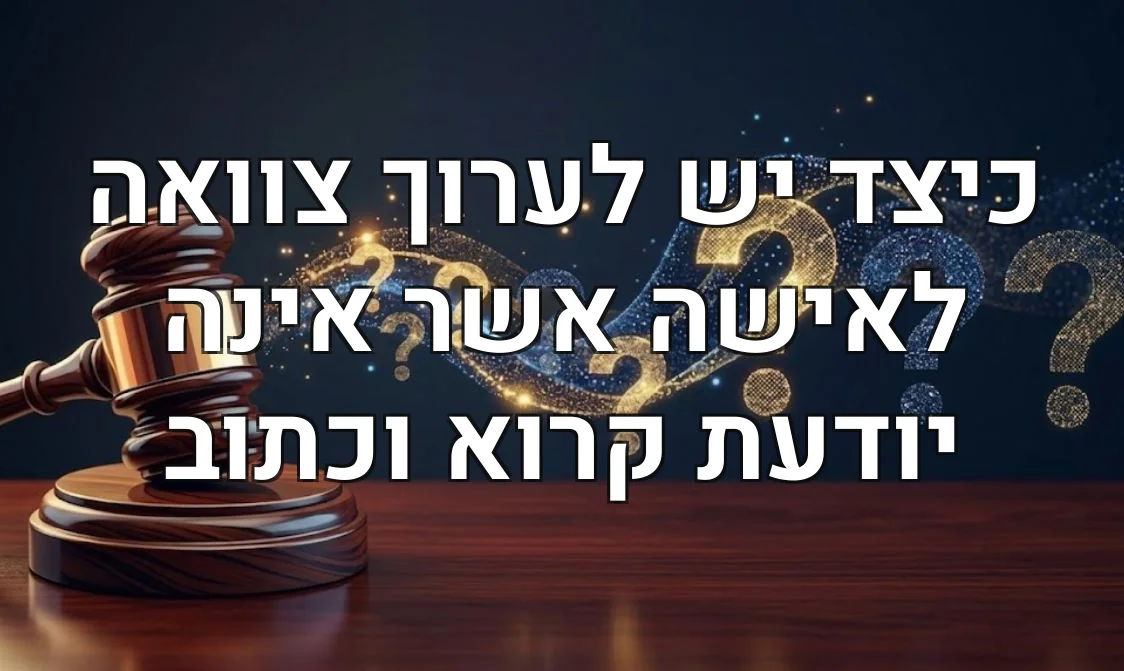 כיצד יש לערוך צוואה לאישה אשר אינה יודעת קרוא וכתוב