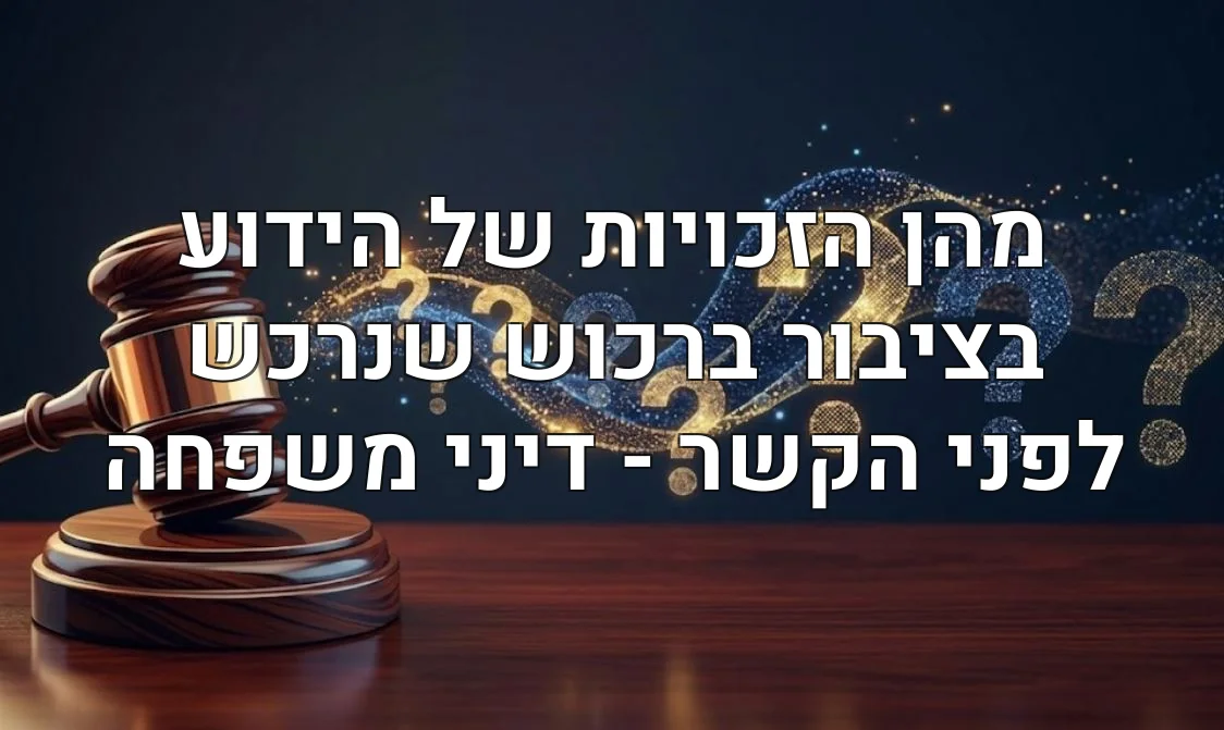 מהן הזכויות של הידוע בציבור ברכוש שנרכש לפני הקשר - דיני משפחה