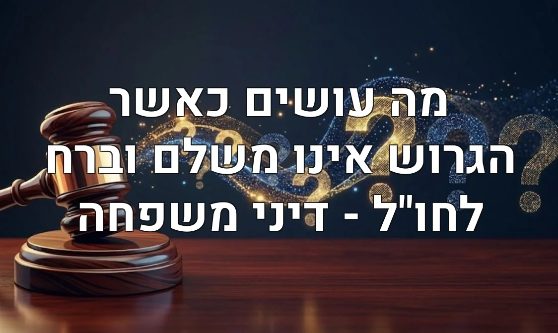 מה עושים כאשר הגרוש אינו משלם וברח לחו"ל - דיני משפחה
