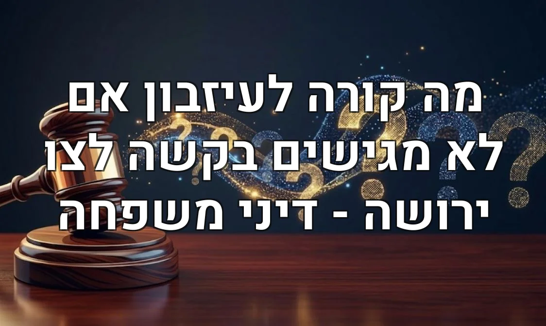 מה קורה לעיזבון אם לא מגישים בקשה לצו ירושה - דיני משפחה