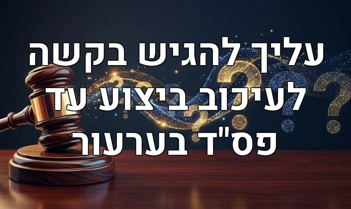 עליך להגיש בקשה לעיכוב ביצוע עד פס"ד בערעור