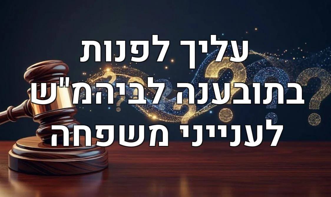 עליך לפנות בתובענה לביהמ"ש לענייני משפחה