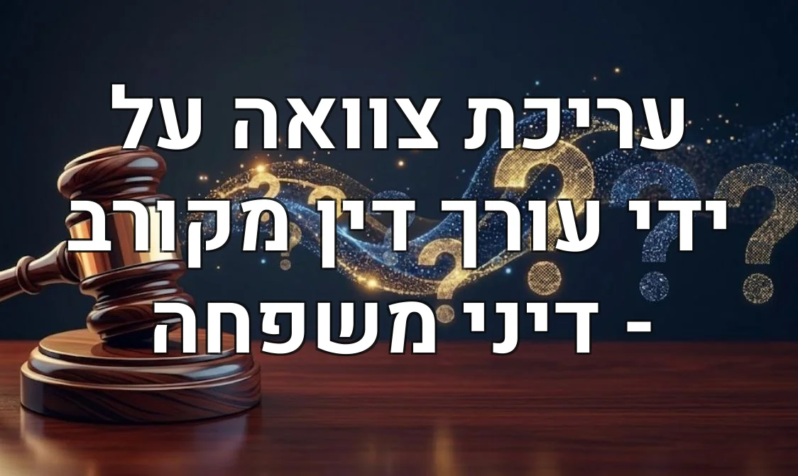 עריכת צוואה על ידי עורך דין מקורב - דיני משפחה