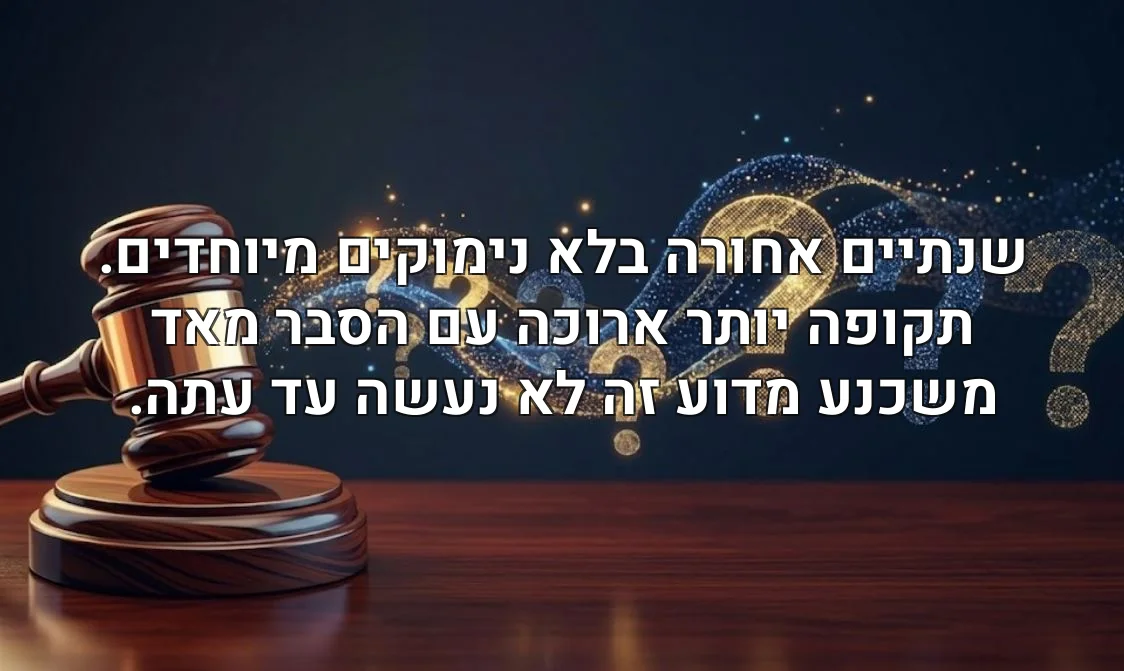 שנתיים אחורה בלא נימוקים מיוחדים. תקופה יותר ארוכה עם הסבר מאד משכנע מדוע זה לא נעשה עד עתה.